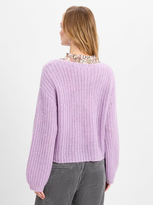 Damski sweter z dzianiny z zawartością moheru