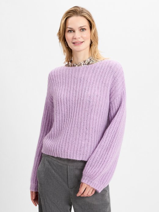 Damski sweter z dzianiny z zawartością moheru