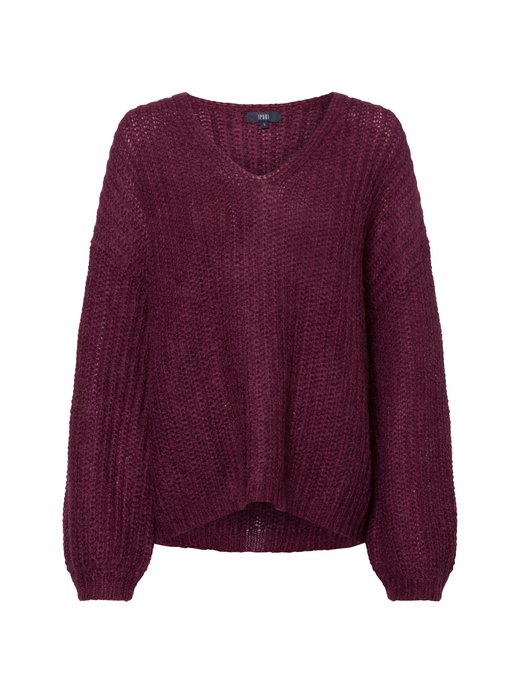 Damski sweter z dzianiny z zawartością wełny i moheru