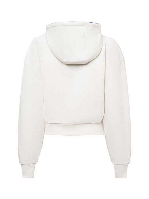 Damski sweter z kapturem - Przycięta bluza z kapturem#