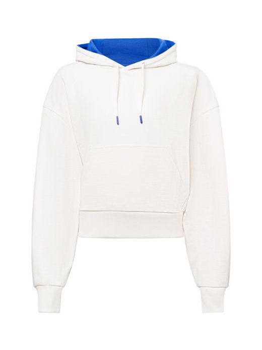 Damski sweter z kapturem - Przycięta bluza z kapturem#