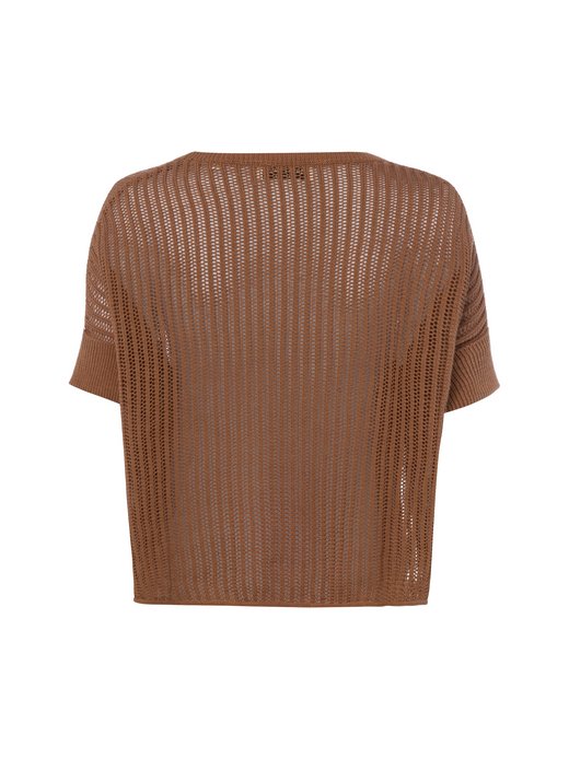 Damski sweter z krótkim rękawem i zawartością lnu
