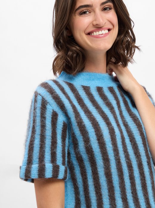 Damski sweter z krótkim rękawem z alpaką - Nenybay