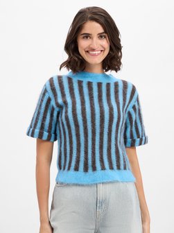 Damski sweter z krótkim rękawem z alpaką - Nenybay