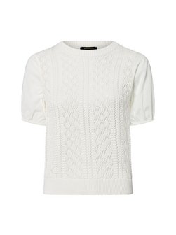 Damski sweter z krótkim rękawem z koronkowej dzianiny