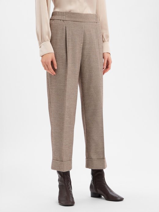 Damskie spodnie materiałowe - Maikito Pepita