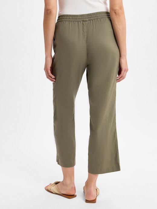 Damskie spodnie materiałowe z zawartością lnu