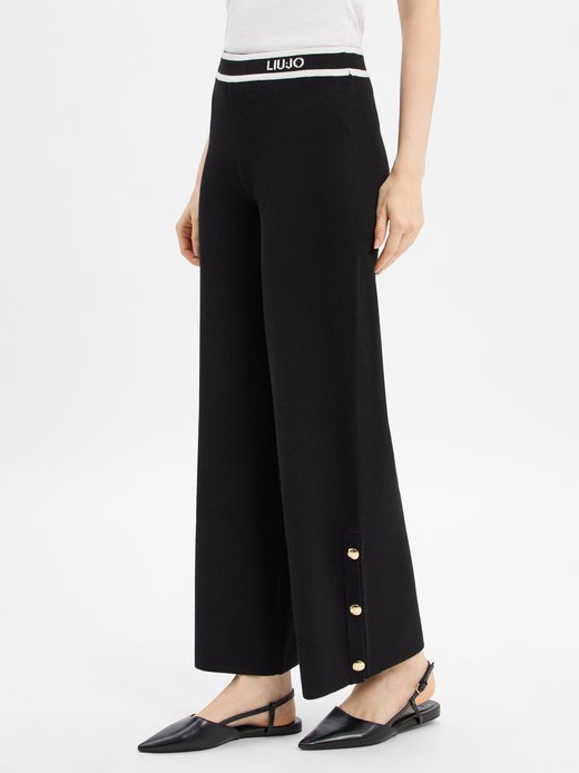 Damskie spodnie z dzianiny z zawartością jedwabiu