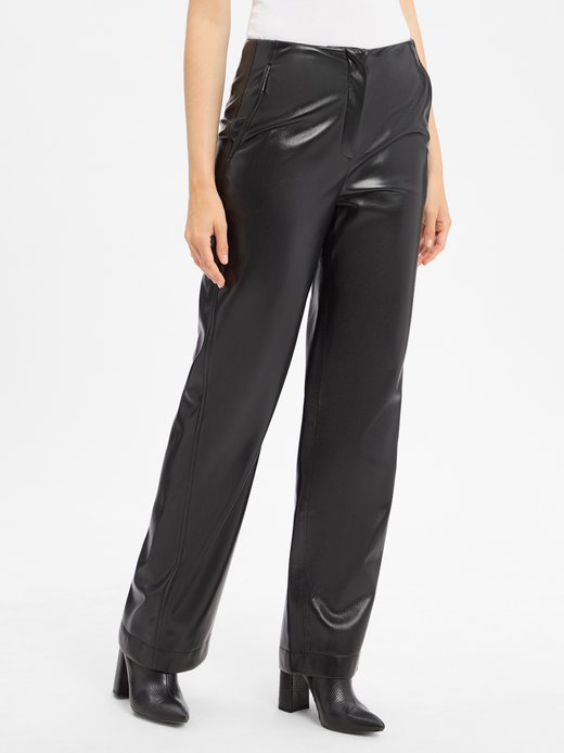 Damskie spodnie z imitacji skóry - Timiras