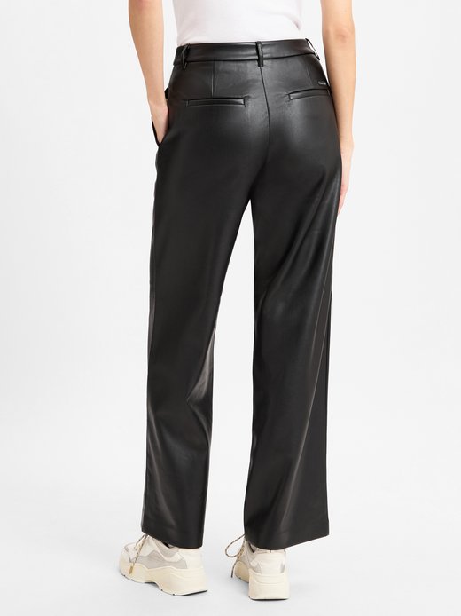 Damskie spodnie z imitacji skóry