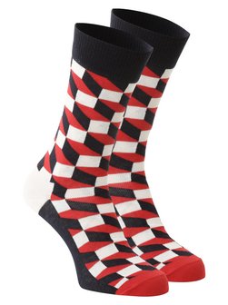 Artikelbild Feinstrick-Socken von Happy Socks in marine rot gemustert