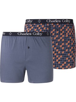 Artikelbild Herren 2er Pack Boxershorts - LORD KEYAN von Charles Colby in blau uni
