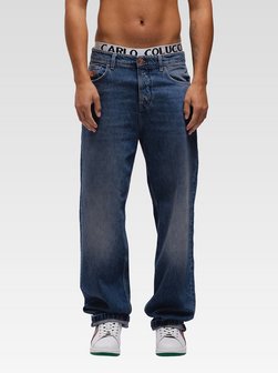 Artikelbild Herren 5-Pocket-Jeans  -  BRONX von Carlo Colucci in blau uni