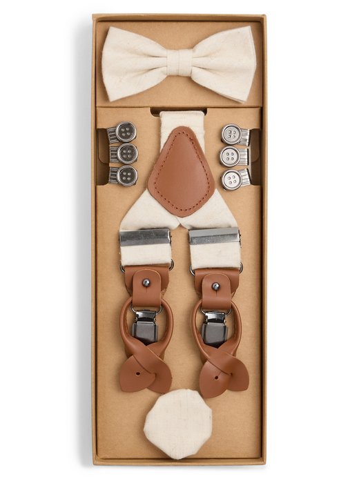 Herren Accessoire-Set mit Leinen-Anteil