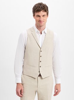 Artikelbild Herren Baukasten-Anzugweste mit Leinen-Anteil von Roy Robson in beige strukturiert