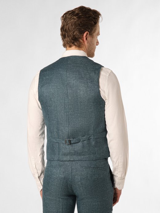 Herren Baukasten-Weste mit Leinen-Anteil - Plum
