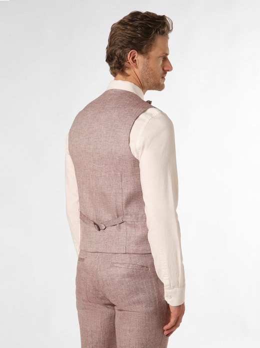 Herren Baukasten-Weste mit Leinen-Anteil - Plum