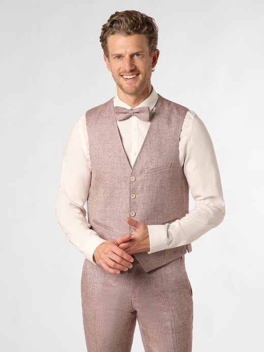 Herren Baukasten-Weste mit Leinen-Anteil - Plum
