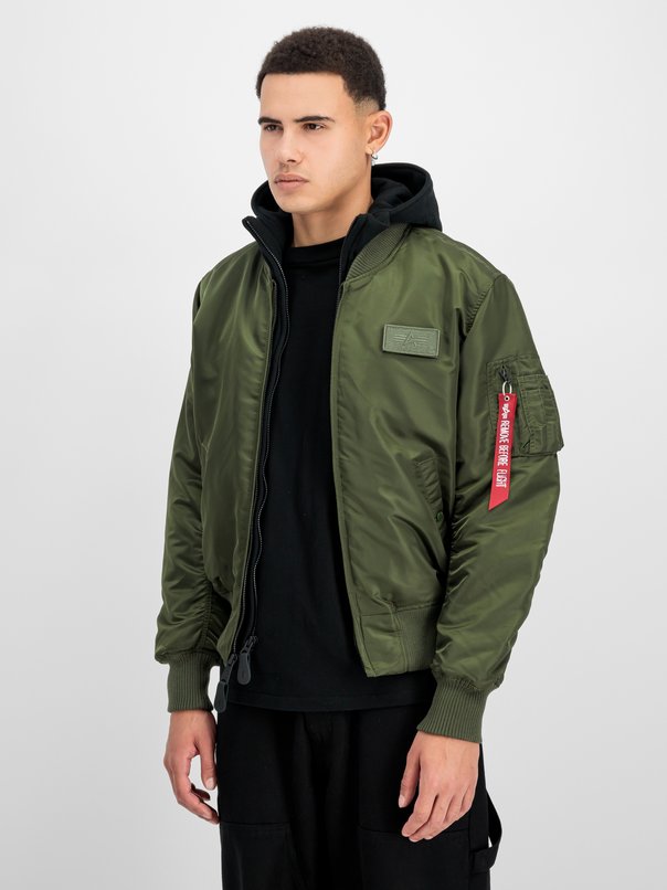 ALPHA INDUSTRIES Herren Bomberjacke MA-1 - Klassische Fliegerjacke Mit Kapuze