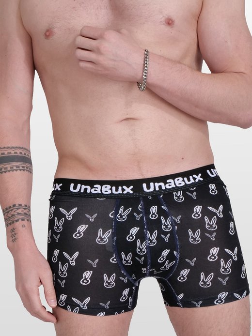 Herren Boxer  -  BLACK WHITE RABBIT