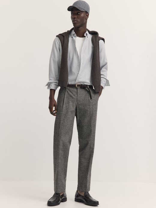 Herren Bundfaltenhose
