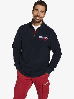 Artikelbild Herren Fleece-Sweatshirt - SIETSE von Jan Vanderstorm in blau bedruckt