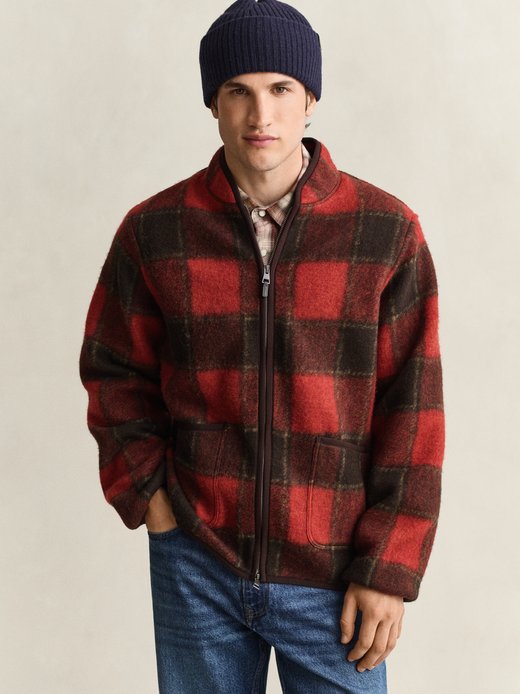 Herren Fleecejacke mit Woll-Anteil