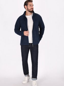 Artikelbild Herren Fleecejacke von Dreimaster in marine meliert