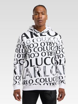 Artikelbild Herren Hoodie  -  Dipauli von Carlo Colucci in weiß bedruckt