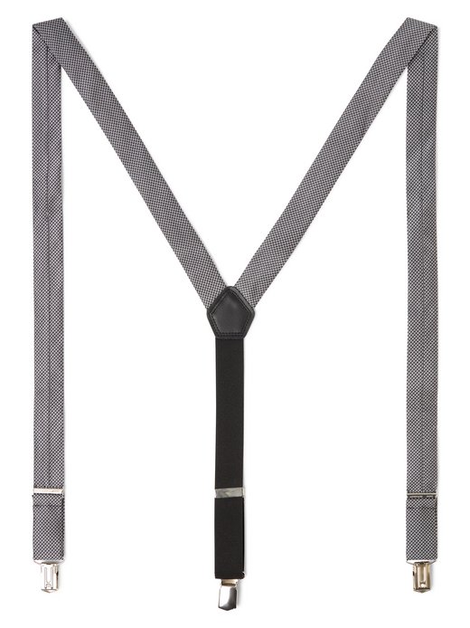Herren Hosenträger aus Seiden-Mix mit Leder-Anteil