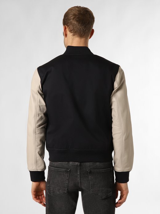 Herren Jacke mit Leder-Anteil - Broidery