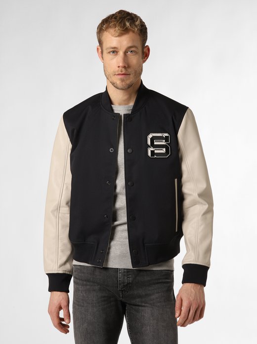 Herren Jacke mit Leder-Anteil - Broidery