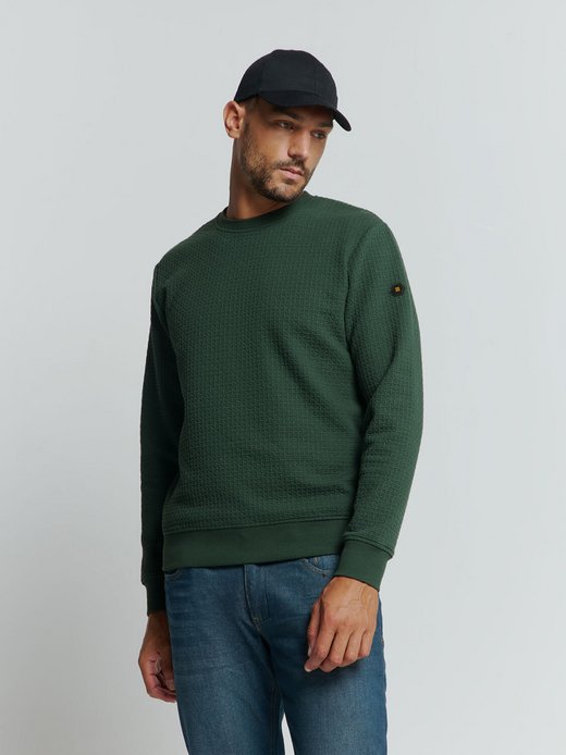 Herren Jacquard Pullover mit Rundhalsausschnitt