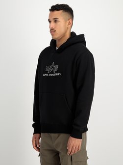 Artikelbild Herren Kapuzensweatshirt von Alpha Industries in schwarz bedruckt