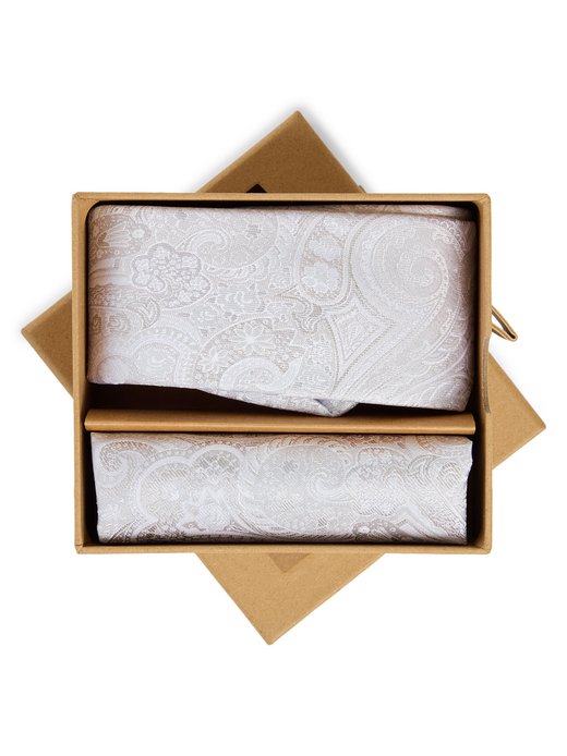 Herren Krawatte und Einstecktuch aus Seide