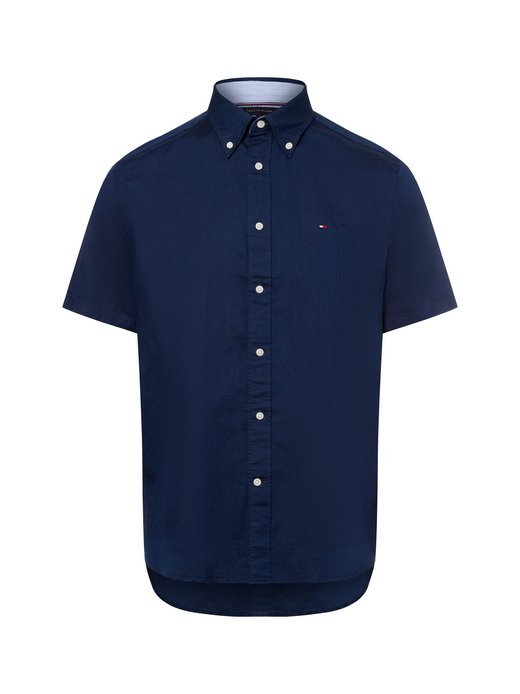 Herren Kurzarm-Hemd mit Leinen-Anteil