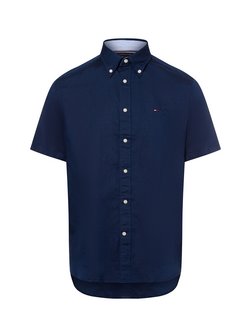 Herren Kurzarm-Hemd mit Leinen-Anteil