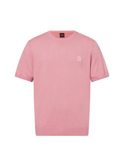 Artikelbild Herren Kurzarm-Pullover mit Cashmere-Anteil - Kanache von BOSS Orange in altrosa uni