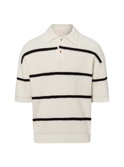 Artikelbild Herren Kurzarm-Pullover mit Woll-Anteil von BLKVIS in vanille schwarz gestreift
