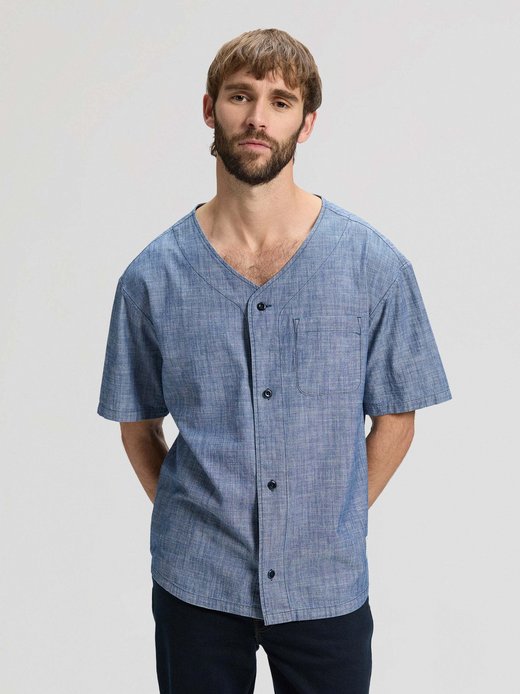 Herren Kurzarmhemd - Baseball With Pkt