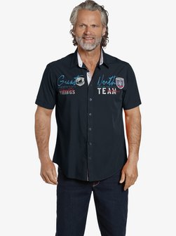 Artikelbild Herren Kurzarmhemd - FREYDIS von Jan Vanderstorm in blau uni