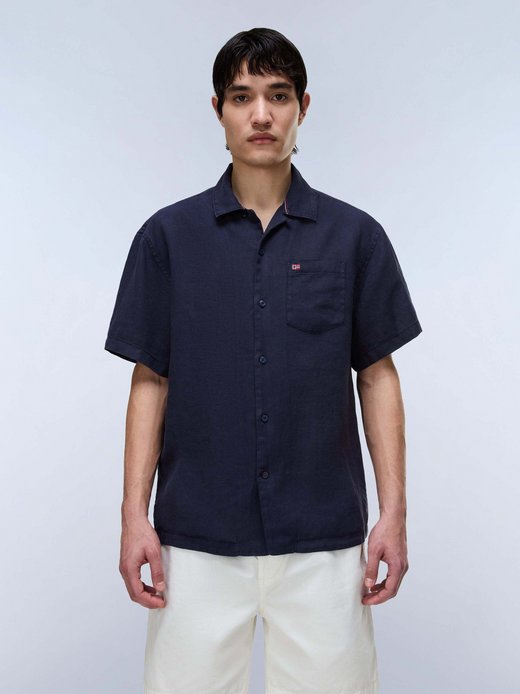 Herren Kurzarmhemd - G-LINEN SS 1
