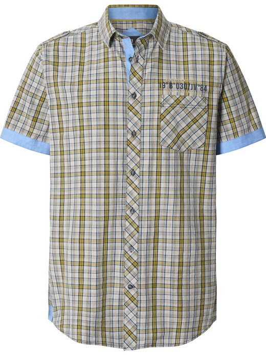Camicia Da Uomo Jan Vanderstorm AJULE Manica Corta, Beige, Taglie Forti 4XL – Comfort Fit Antimacchia