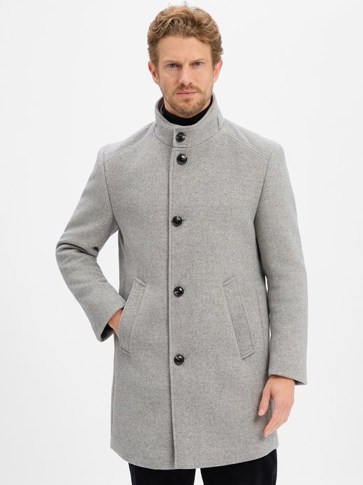 Herren Kurzmantel mit Wolle