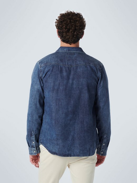Herren Langärmeliges Denimshirt