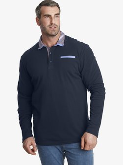 Artikelbild Herren Langarm-Poloshirt - EARL CHAD von Charles Colby in blau uni