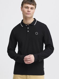 Artikelbild Herren Langarm-Poloshirt - SDHANGOR von Solid in schwarz uni