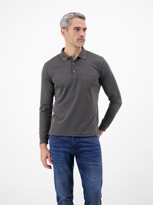 Herren Langarm-Poloshirt