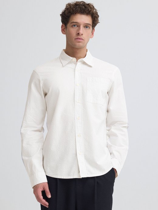 Herren Langarmhemd - CFJaevon Seersucker