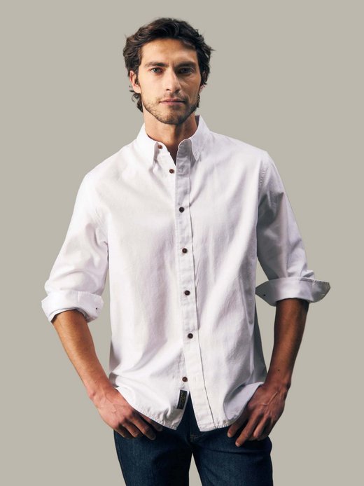 Herren Langarmhemd - Oxford Button Up